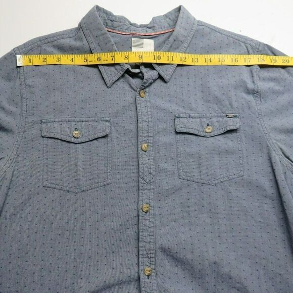 O'Neill Button Up Shirt Men's Size XL Blue Polka-Dot Short Sleeve 100% Cotton - Picture 5 of 8